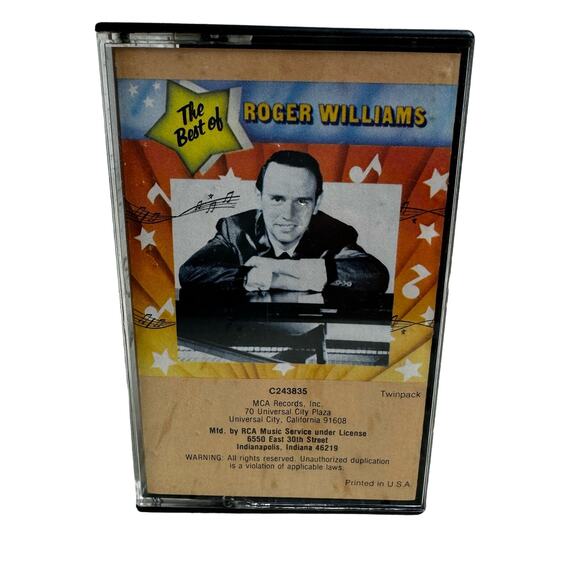 Roger Williams Other - Roger Williams The Best of Roger Williams 1976 MCA Cassette Tape Pop Jazz Vtg
